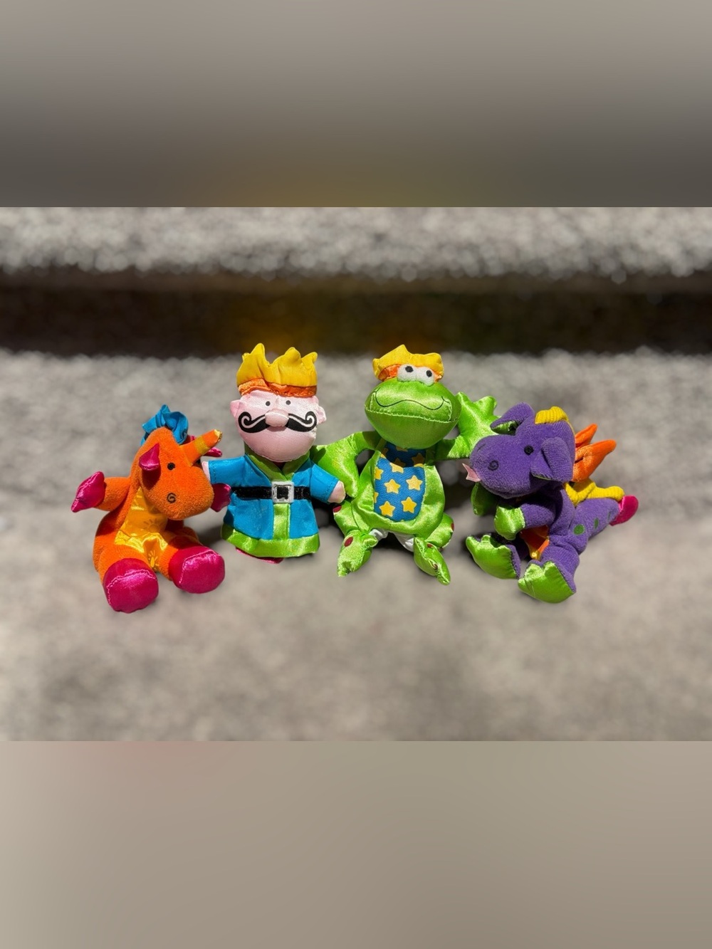 Vintage Y2K Carter’s Fantasy Plush Finger Puppet Lot Dragon Unicorn Frog Toy